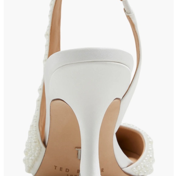 Ted Baker Ari Imitation Pearl Slingback Half D'Orsay Pointed Toe Pump Bridal - Picture 9 of 12